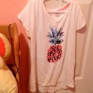 White girls kids pineapple t-shirt